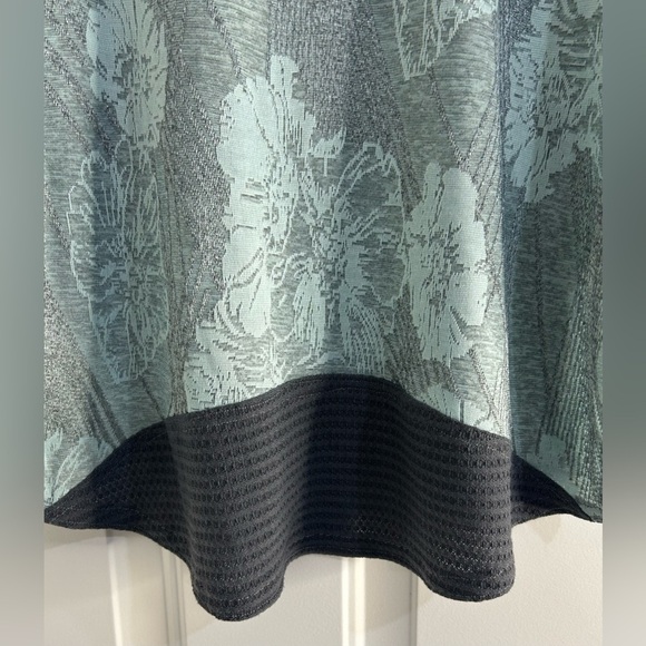 Carolyn’s Artwear Elegant Floral Women's Blouse in Gray and Green Size OS - Picture 2 of 5